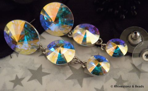 Triple Drop Earrings with Swarovski - Crystal AB